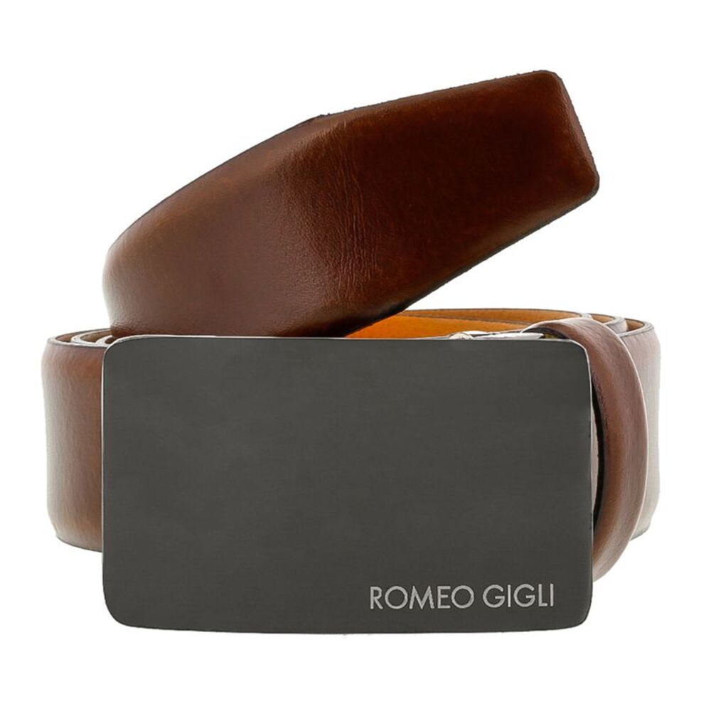Romeo Gigli C838/35R Brown Leather Adjustable Mens Belt